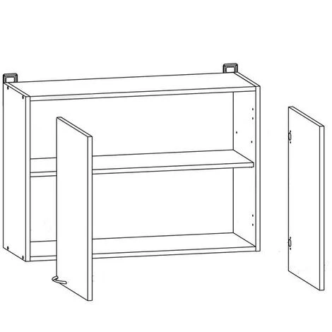 800 White Kitchen Cabinet Unit Wall 2 Door Cupboard 80cm Low Gloss Matt Junona - Image 2