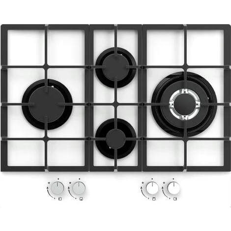 Econolux ART28965 60cm White Gas On Glass Hob