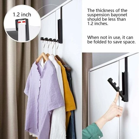 Foldable Wall Hook, Folding Coat Hooks, Stainless Steel Door Hook, Contains 4 Hooks, Used To Hang Clothes, Bags, Scarves And Christmas Wreaths - Image 5