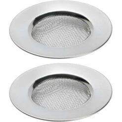 Set Of 2 Sink Colanders For Shower, Socket Hole Hair Catcher Bath Or Kitchen Sinks Stainless Steel Sink Drain Filters. 3 Inch Diameter 7.6cm