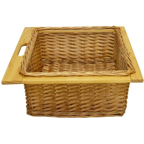 Pull Out Wicker Basket Drawer 600mm Kitchen Storage Solution - Image 5