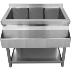 KuKoo Cocktail Bar Station Free Standing Stainless Steel Bar Sink
