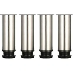 LITZEE 4 Pcs Adjustable Legs 150mm Height Cabinet Legs Table Legs Furniture Legs, Brushed Stainless Steel Adjustable Height 0-15mm Come With Stainless Steel Screws