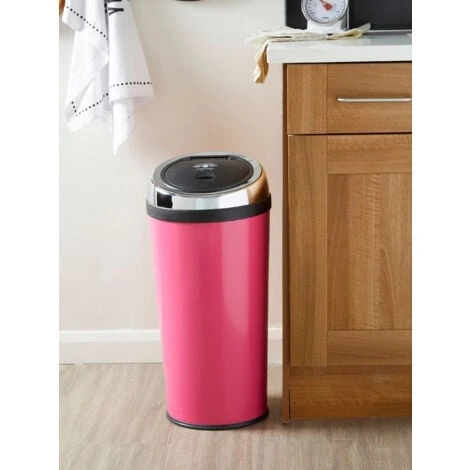 Premier Housewares Touch Top Hot Pink Bin - 30 Ltr - Image 5
