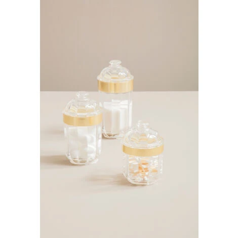 Premier Housewares Medium Light Gold Acrylic Canister - Image 4