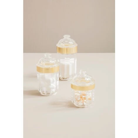 Premier Housewares Large Light Gold Acrylic Canister - Image 4