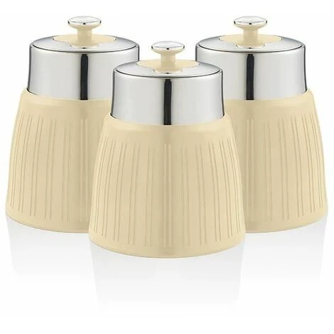 Swan Retro Set Of 3 Canisters Cream - Image 2