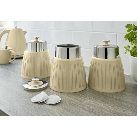 Swan Retro Set Of 3 Canisters Cream - Image 4