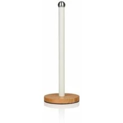 Swan Nordic Towel Pole With Wooden Base Cotton White