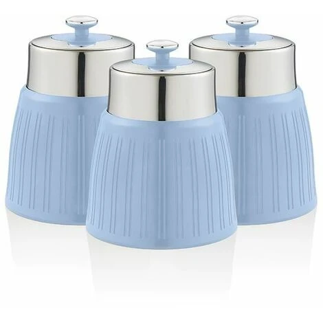 Swan Retro Set Of 3 Canisters Blue - Image 2