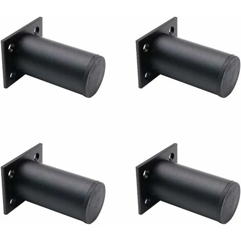 LITZEE Set Of 4 Adjustable Matt Black Furniture Legs, 38x80mm Aluminum Alloy Made, Cabinet Coffee Table TV Stand Legs, Furniture Sofa Support Foot, Bathroom Cabinet Support Legs