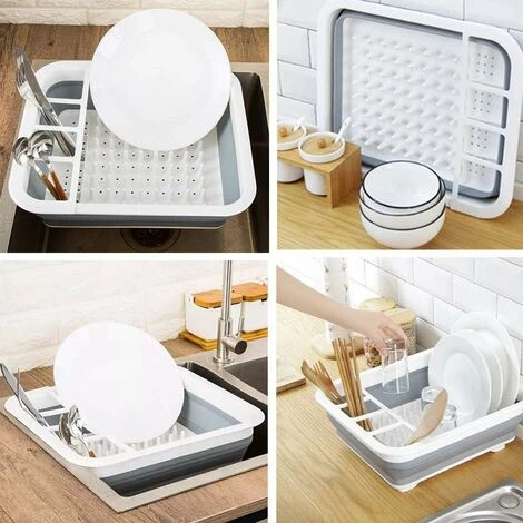 Collapsible Dish Drying Rack Portable Dish Drainer Dinnerware Organizer Kitchen RV Campers Storage - Image 5