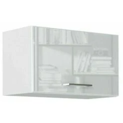 600 Kitchen Extractor Housing Wall Unit 60cm Cabinet Cupboard White Gloss Soft Close Door Rosi