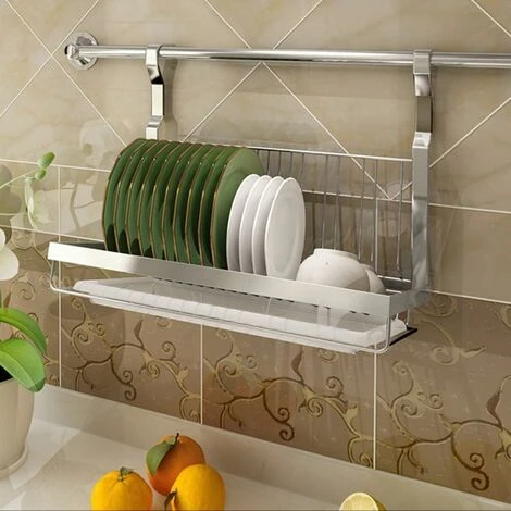 Stainless Steel Foldable Wall Mounted Dish Rack(39.526.55.5cm) - Image 3