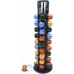 Nespresso Holders Nespresso Coffee Capsule Holder Nespresso Pod Capsule Dispenser Holder 40 Pieces 360 Degree Rotating Capsule Holder,Black
