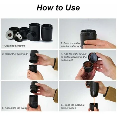 Portable Espresso Machine, Compatible Ground Coffee, Small Travel Coffee Maker, Manually Operated From Piston Action(70ml) - Image 5