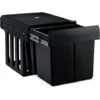 Relaxdays Built-in Waste Bin 2 Compartment 15L Each, Pull-out Disposal Unit, Recycling, HWD: 35 X 33.5 X 47.5 Cm, Black
