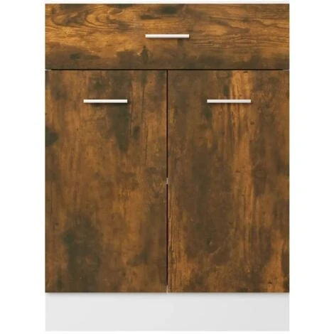 Drawer Bottom Cabinet Smoked Oak 60x46x81.5 Cm Engineered Wood VidaXL - Image 5