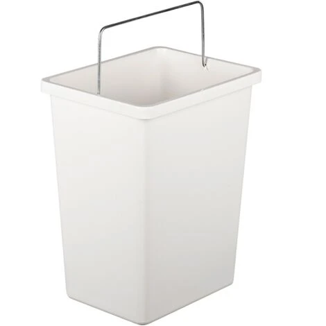 PrimeMatik - White Plastic Trash Can For Recycling