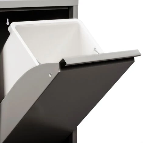 PrimeMatik - White Plastic Trash Can For Recycling - Image 2