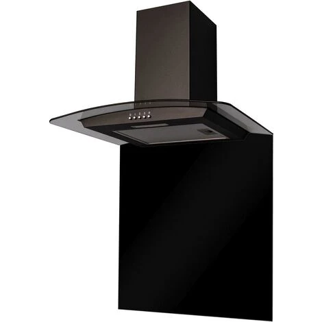 SIA SPC70BL 70cm X 75cm Black Toughened Curved Glass Kitchen Splashback