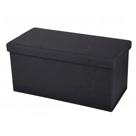 2 Seater Large Black Folding Storage Box