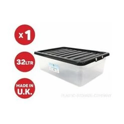 32 LITRE UNDERBED PLASTIC STORAGE BOX! - BED CLOTHES - SHOES - BOOKS - CHEAP !!