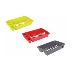 PLASTIC DISH DRAINER KITCHEN CUTLERY TRAY PLATE HOLDER SINK UTENSIL DRAINING CUP