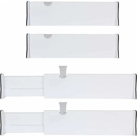 Set Of 4 Expandable Kitchen Drawer Dividers 37.8 - 54 CM Plastic Adjustable Kitchen Drawer Organiser, Kitchen Drawer Dividers For Cutlery, Dresser, Desk - Image 3