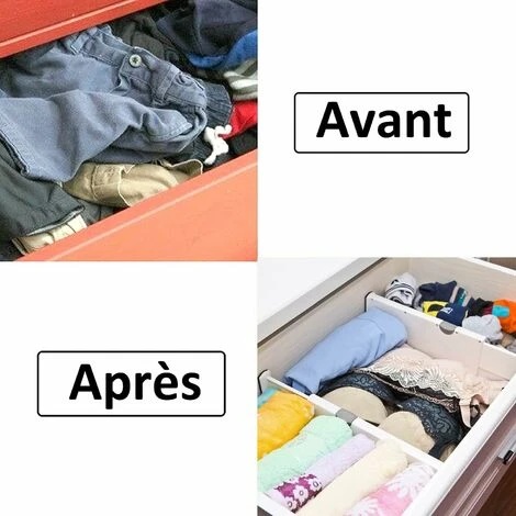 Set Of 4 Expandable Kitchen Drawer Dividers 37.8 - 54 CM Plastic Adjustable Kitchen Drawer Organiser, Kitchen Drawer Dividers For Cutlery, Dresser, Desk - Image 5