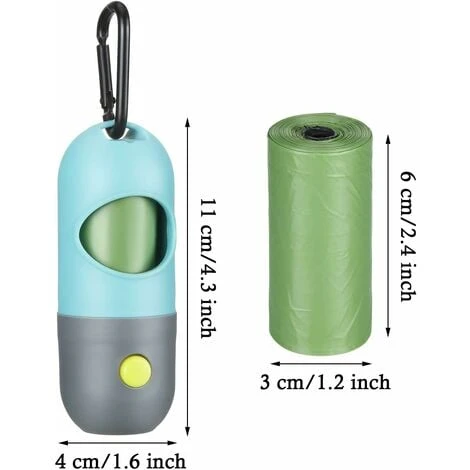 2 Pieces Dog Poop Waste Bag Holder Dispenser With LED Flashlight And 2 Rolls Dog Poop Waste Bags Leak-Proof Dog Waste Bags - Image 2