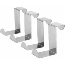 Stainless Steel Reversible Right Angle S-Hook For Door Storage Items-4 Pcs (Stainless Steel)