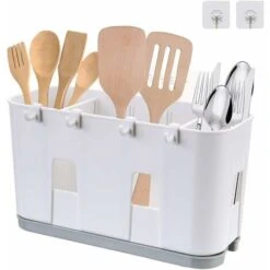 Kitchen Utensil Dish Rack, For Knife & Fork, Spoon, Sink Drying Basket