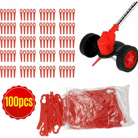 100pcs/pack 83mm Trimmer Attachment For Lawn Mower And Rider Plastic Cutter Accessories For Brush Cutters Lawn Mower Grass Trimmer Gardening Tool Replacement, Red - Image 3