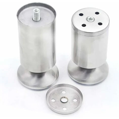 4 Pieces Furniture Legs 50 X 100 Mm Adjustable Furniture Legs In Brushed Stainless Steel With Rubber Mat For Furniture Sofa Cupboard Table - Image 3