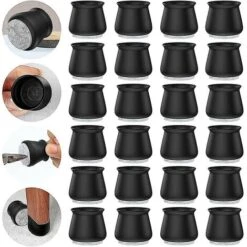 Chair Leg Protectors, 24 Pieces For Hardwood Floors. Silicone Chair Leg