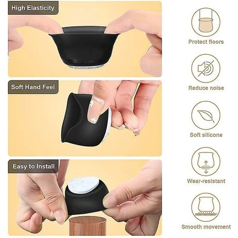 Chair Leg Protectors, 24 Pieces For Hardwood Floors. Silicone Chair Leg - Image 5