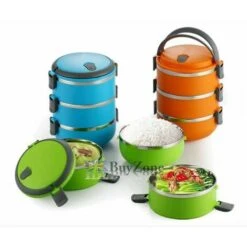 3 Layer Tier Stainless Steel Portable Stackable Lunch BPA Free Bento Food Box
