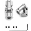 2 Pack 8mm To 8mm Coupling Joint, Universal Steering Shaft, Metal Shaft Coupling