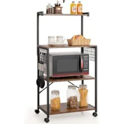 4-Tier Kitchen BakerÂ¡Â¯s Rack Industrial Utility Storage Shelf Microwave Stand