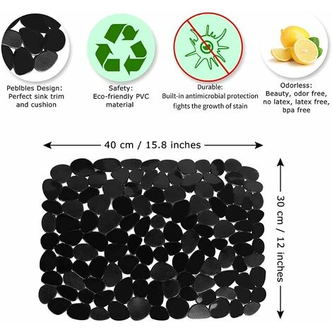 Kitchen Sink Mat, 2PCS Adjustable Sink Protector Mats, Black Stainless Steel Sink Mat, Dish Drying Mat For Bathroom Kitchen Countertop, 15.8" X 12" - Image 5