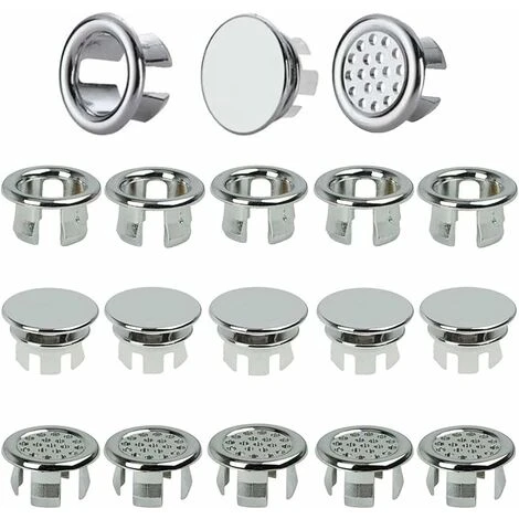 Sink Overflow Ring, 40 Pieces Round Sink Overflow Rings Overflow Stopper 3 Style Replacement Sink Overflow Cover For Bathtub Basin Bathroom Kitchen
