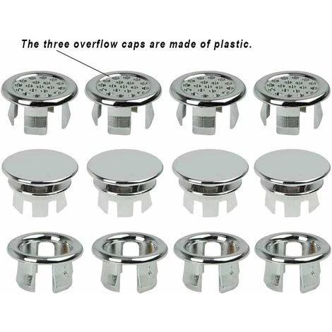 Sink Overflow Ring, 40 Pieces Round Sink Overflow Rings Overflow Stopper 3 Style Replacement Sink Overflow Cover For Bathtub Basin Bathroom Kitchen - Image 3