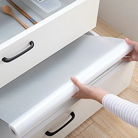 Cuttable Waterproof Cabinet Paper Non-Slip Drawer Mat For Kitchen Drawers, Dining Table, Cabinet, Shoe Cabinet, Clear 45 X 200cm - Image 2