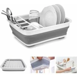 Foldable Dish Rack Multifunction Drying Rack For Dishes Kitchen Storage Holder Bowl Drain Rack Dish Holder Fruit Basket 3829.512.5cm