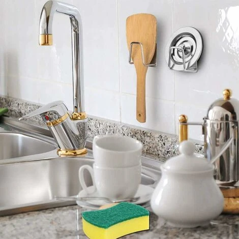 Pieces Sponge Holder,Kitchen Sponge Holder,Self Adhesive Sponge Holder,Adhesive Sponge Holder For Quick Dry Kitchen Sink Waterproof Stainless Steel Sponge Holder For Kitchen Accessories - Image 3