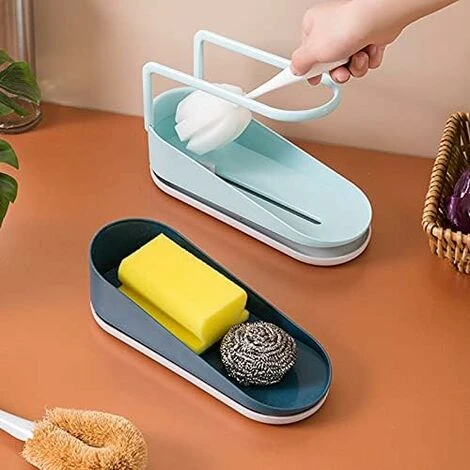 Expandable Sink Rack For Sink Storage Basket Soap Dish Rack Suction Cup Dish Rack For Home Or Kitchen - Light Blue - Image 3