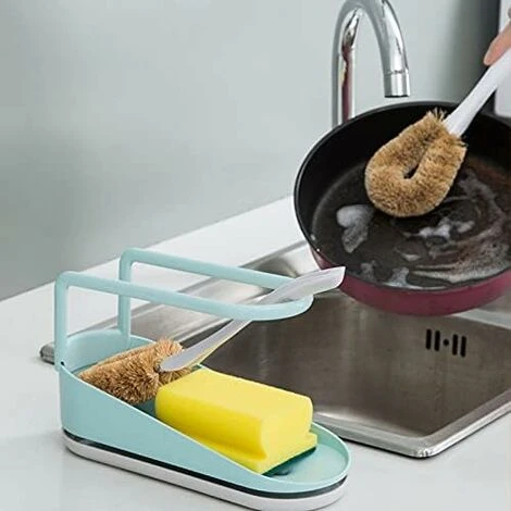 Expandable Sink Rack For Sink Storage Basket Soap Dish Rack Suction Cup Dish Rack For Home Or Kitchen - Light Blue - Image 4