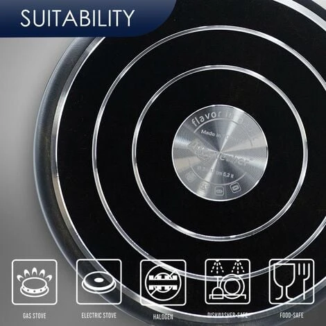 Black Cooking Set 5pc Non-Stick Pots Pans Cookware Gas Halogen Electric Cookers - Image 3