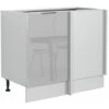 Kitchen Corner Base Unit 1100 Cabinet 110cm Cupboard Light Grey Gloss Universal L/R Luna